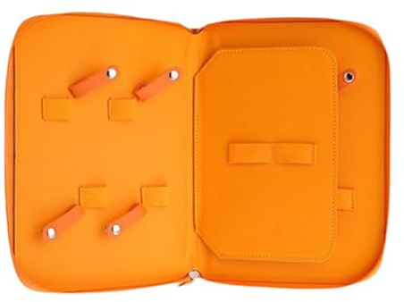 MagiDeal Scissors Pouch Pet Grooming Tool Storage Case Bag,PU Leather Carrying Case Bag for Pet Grooming Kit Storage Dog Cat Grooming Bag Travel Organizer for Barber Dog Cat Groom, orange