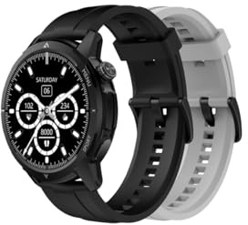 Beafon, Smartwatch 601, armbandsur, AMOLED-skärm 3,63 cm (1,43 tum), panda glas, kompass, höjdmätare, IP68, 5ATM, sportmode, puls, syre, stegräknare, Bluetooth-samtal, GPS,