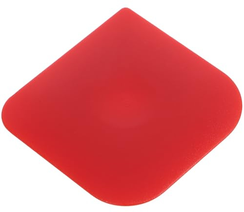 Healeved Grattoir à Poêle en Plastique Réutilisable Rouge Petit Format, Outil de Nettoyage pour Casseroles, Poêles en Fonte et Gaufriers, Spatule Multifonction Cuisine et Pâtisserie, 1