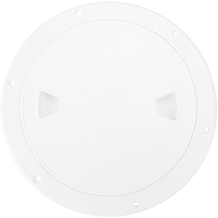 Fesjoy Copertura Antiscivolo per Boccaporto per Barche, Piastra di Ponte Ispezione Marina in ABS, Boccaporto Yacht di Facile Installazione con Colore Bianco, Adatto Yacht (8 Pollici)