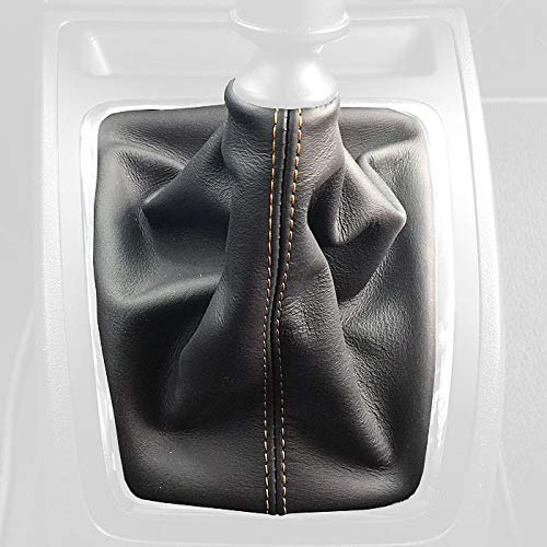 RedlineGoods Schaltsack Manschette (11-15) kompatibel mit Jeep Compass 2007-16. Maßgeschneidert - Nicht universell. Echtes Top Qualitat Italienisches Alcantara. Schwarz mit Blauem Faden
