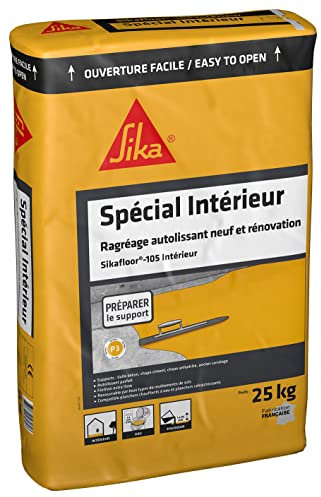 Sika - Level Intérieur - Mortero autonivelante para suelos interiores nuevos (P3) – 25 kg – color gris