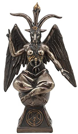 Ebros Eliphaz Levi Sabbatic Goat Baphomet Statue 23,5 cm hoch Solve Coagula Idol Figur Golden Calf Goat of Mendes Deko Skulptur