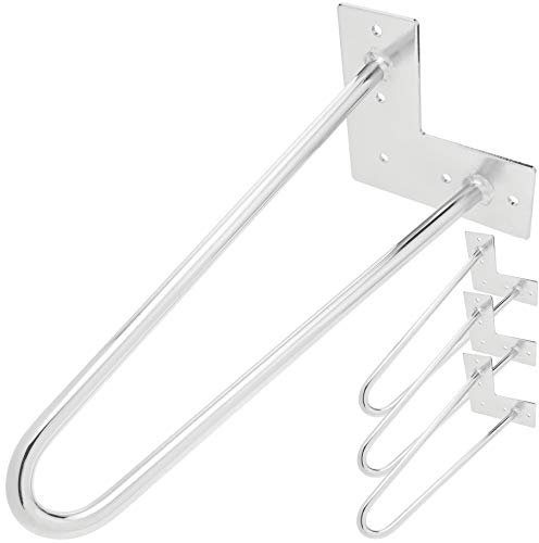 PrimeMatik IN055-VCES Tisch-und Möbelfüße in Chrom, 2 Stangen 41 cm, 4er-Pack (IN055)