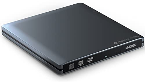 techPulse120 USB 3.0 & Type C M-Disc externer DVDRW CDRW Brenner Writer Alu Grau Burner Superdrive Laufwerk DVD CD Ultra Slim für Computer Notebook Ultrabook Windows 10 Mac OS Apple iMAC MacBook