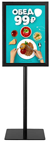 GOPLUS A3/A4 Poster da Terra per Menù Supporto per Poster Pubblicità, Espositore da Pavimento Regolabile Angolo Retto (Nero, A3)