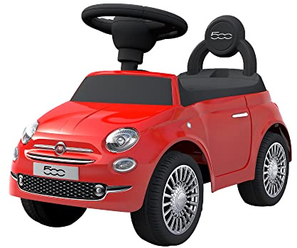 TURBO CHALLENGE - FIAT 500 - Lauflernhilfe - 119099 - Freilauf - Rot - Max. 25 kg - Kunststoff - Batterien Nicht enthalten - Kinderspielzeug - Geschenk - Ab 12 Monaten