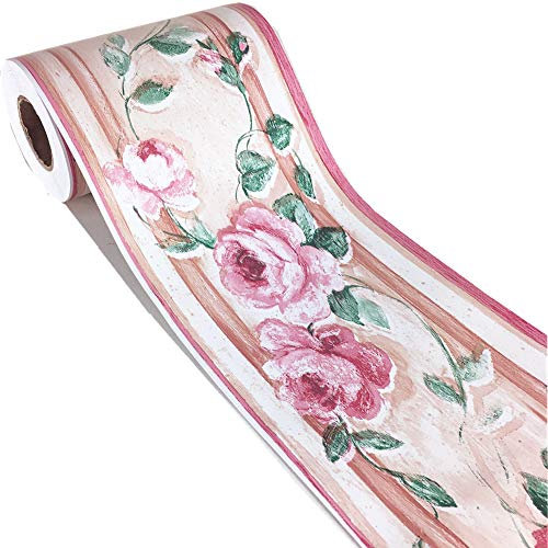 Carta da parati autoadesiva elegante viola floreale rattan patten bordo Peel Stick parete soffitto adesivo decorativo impermeabile 10 cm x 10 metri