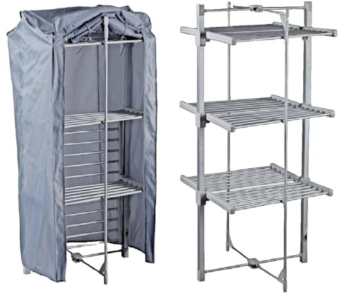 Heated Tower Airer Economic 3-Tier saves on energy with Free Cover Folds for Storage 36 Heated rails