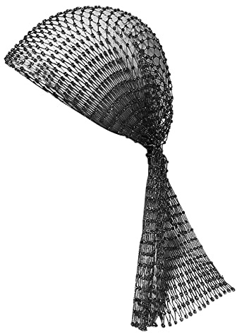 TINAYAUE Bling Hohl Kopfschmuck Schleier Kappe Fischnetz Elastisches Stirnband mit Strass Hohl Mesh Kopfbedeckung Turban Kappe Haarschmuck für Damen Mädchen