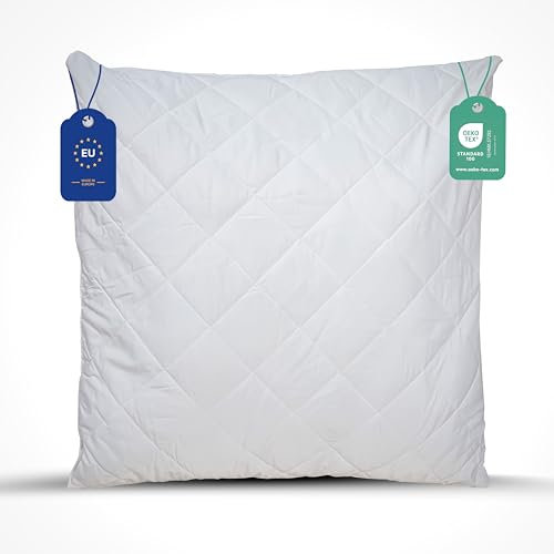 livessa Kopfkissen/Kissen - Schlafkissen, Bettkissen, Pillow, waschbar, Ultra weich, atmungsaktiv, Hypoallergen, Obermaterial: Mikrofasergewebe, Innenmaterial: Hohlfaser… (1, 80x80)