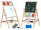 Savieva 4in1 Tafel für Kinder, 39 x 32cm Maltafel Schreib Schultafel für Kinder ab 3 Jahre, Multifunktions Zweiseitiges Zeichenbrett Magnettafel Kinder aus Holz Spieltafel mit Ablage, Kreide