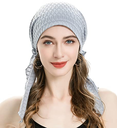 ZLYC - Gorro de quimioterapia de verano para mujer, turbante, bufanda preanudada, talla única