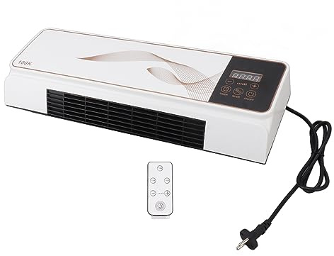Calentador de Pared Eléctrico, Ventilador de Calentador de Pared Silencioso para Baño (Enchufe UE 100‑240V)