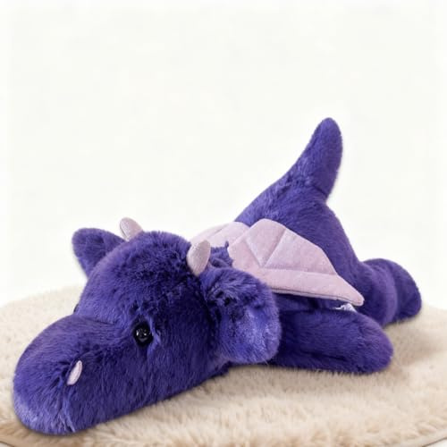 Gisqis Groß Drache Kuscheltier Niedliches Drache Plüschtier 50CM Lila | Süß kuscheltier drache, realistic & weich, kuschelweiches für kinder geburtstage und besondere anlässe, inneneinrichtung