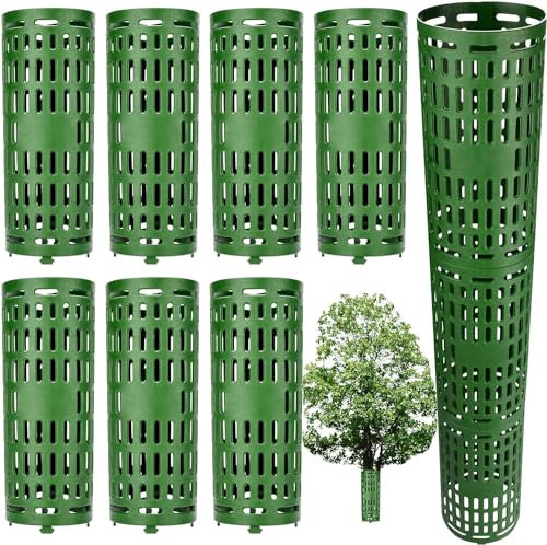 LZMDISU Tree Trunk Protector Guard - 7 Pack Heavy Duty Expandable Tree Protectors from Trimmers, Mowers, Animals, Easy to Use, Perfect for Saplings and Fruit Trees