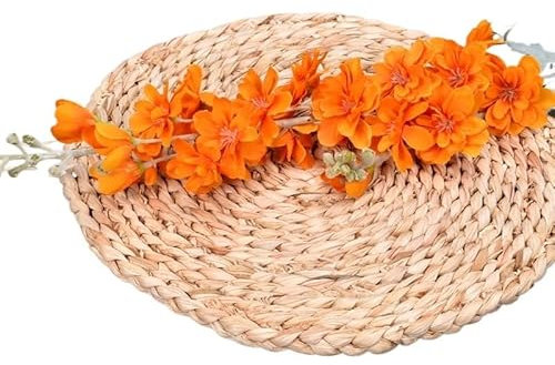 5 Stück Plüsch-Kunstblumen, Hyazinthen, Kunstblumen, Hochzeitsfeiern, Straßenschilder, Wohnzimmer-Dekorationen, Veilchen (Farbe: Orange)