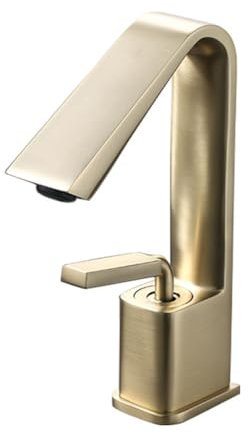 Wasserhahn Bad Waschtischarmatur Messing Einhebel Mischbatterie Waschbecken Armatur, Badarmatur Waschtischbatterie Badezimmer, Gebürstetes Gold