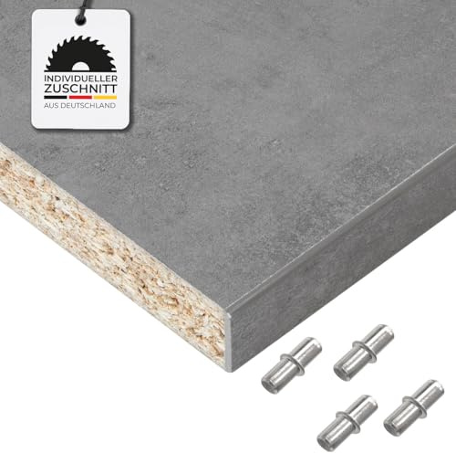 Hausfux Einlegeboden, Regalboden nach Maß - 1,9 cm Starke Spanplatte, melaminbeschichtet, einseitige ABS-Kante - Made in Germany - Maßanfertigung - für Möbelbau (Loftec, 50 x 40 cm)