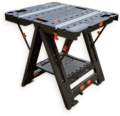 ALDORR Professionelle Klappbare Werkbank - Höhenverstellbarer Arbeitstisch mit 450 kg Tragkraft - Robuste Aluminiumkonstruktion - Leicht und Kompakt für Mobile Projekte