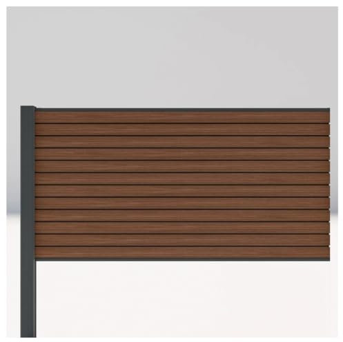 HORI® Sichtschutzzaun Rhombus-Style Anbauelement halbhoch | WPC Windschutz | Robuster Zaun für Garten & Terrasse | Erweiterbares Sichtschutzsystem | Modernes Design I Einbetonieren Braun