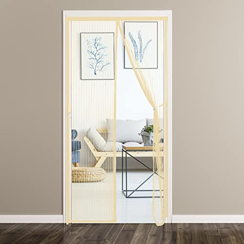 Zanzariera magnetica per porta, 110 x 205 cm, in PVC, arrotolabile, per porte esterne, con magneti, zanzariera per porta scorrevole, zanzariera per terrazza
