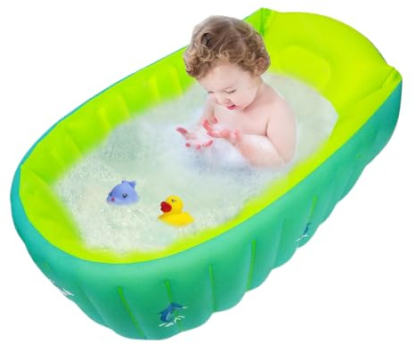 Baignoire pour bébé, baignoire gonflable bébé, Baignoire de voyage pour tout-petit gonflable, Support antidérapant de la hanche, protection contre la colonne vertébrale, trucs de bébé pour les de 0 à