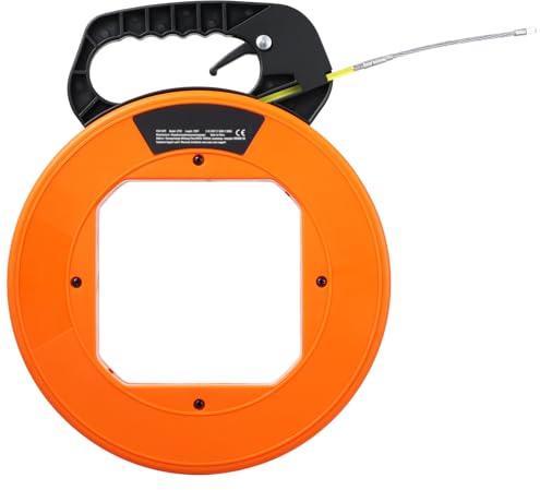 VEVOR Elektriker nål 30,5 m tråddragning 1,58 mm glasfiber elektrisk tråd med hölje, handtag, lätt att använda, flexibelt kabelextraktionsverktyg för väggar, elektriska ledningar, icke-ledare