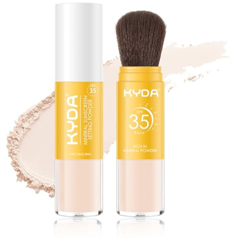 FREEORR Mineral Powder Sunscreen for Face & Scalp, SPF 35 Brush on Scalp Hair Body Sunscreen Face Setting Powder, Lightweight Oil Control Breathable Long Lasting Natural Matte Finish (#1 Translucent)