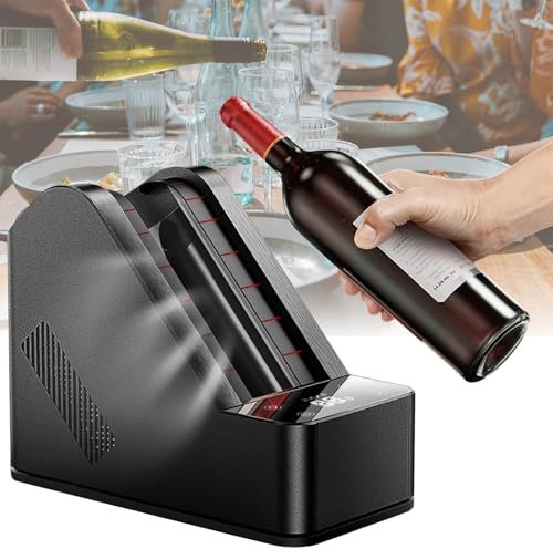 moupeaktain Weinkühler, Champagner-Weinkühler, 750ml Einzelflaschenwein, Flaschenkühler Elektrisch, Tragbarer Eisloser Kühler, LCD-Temperaturregelung, Geschenk Für Weinliebhaber