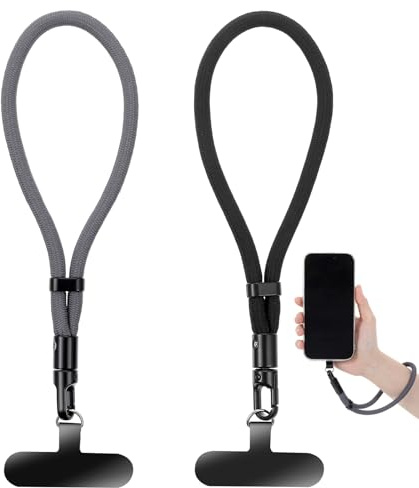 Quilax 2 Pcs Phone Lanyard, Adjustable Cell Phone Wrist Strap Anti Theft, Hand Wrist Strap with Tether Tabs for Smartphone