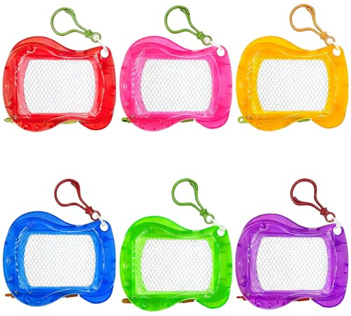 LISOPO 6PCS Mini Maltafel Zaubertafel Magnetische Zaubertafeln Mitgebsel Kindergeburtstag Schlüsselanhänger Löschbare Magnetische Zeichenbrett für Kinder, als Party Beschäftigung Preise Pinata Füllung