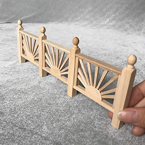 ZJchao Handrail de Maison de Poupée, Mini-Garde de Balustrades Mini Jouet de Décoration 1:12 Accessoires de Maison de Poupée en Bois pour Filles