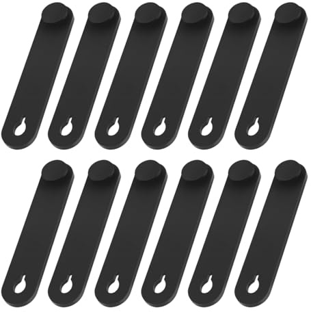 12 Pack Rubber Cable Ties, Reusable Cable Organiser Straps, 57x12mm Black Wire Management Ties for Motorcycle Car Mechanical Products Household Chargers
