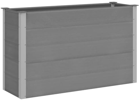 Letto Rialzato per Orto, Fioriera da Giardino in WPC Aiuola Rialzata per Piante con Materiale Composito Legno Plastica senza Manutenzione Resistenti alle Intemperie, Dimensione 150 x 50 x 91 cm Grigio