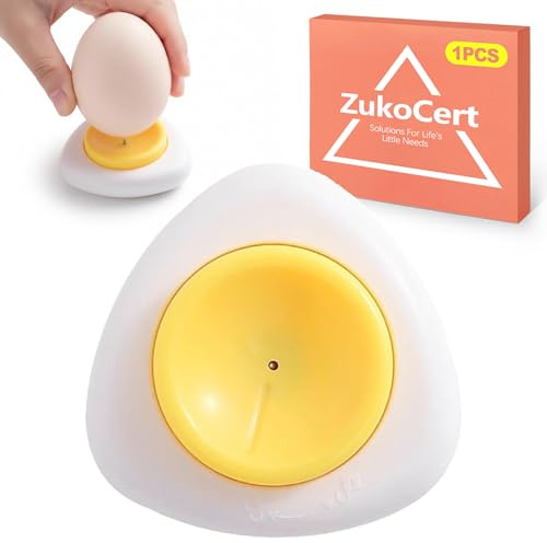 ZukoCert Stainless Steel Egg Piercer for Raw Eggs - Egg Hole Puncher with Safety Lock to Prevent Shell Cracking During Boiling, Makes Peeling Easy