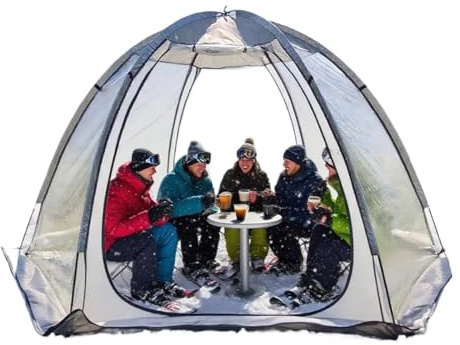 Fisketält 4–6 personer klart bubbeltält för isfiske – vindtätt varm vinter, dubbeldörr utomhus för solbad i trädgården