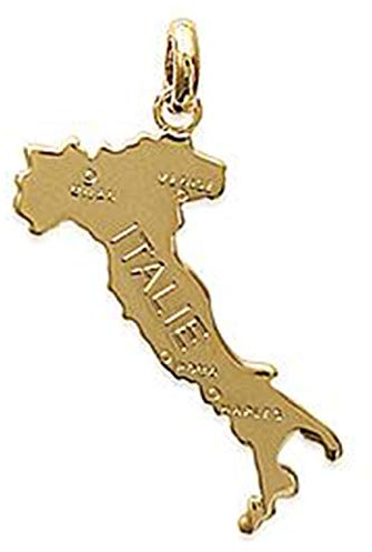 Pendentif carte Italie Plaqué Or 18 carats - Neuf - pendentif italie italia botte en plaque or - cadeau homme femme enfant anniversaire