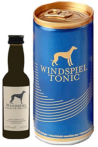 Windspiel Premium Dry Gin Deutschland Miniatur 0,04 Liter + 1 Tonic Water Dose