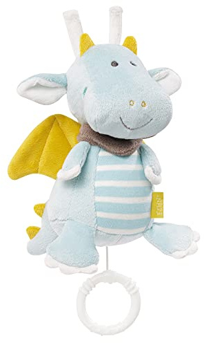 Fehn Mini-Spieluhr Drache – Kuscheltier & Einschlafhilfe für Babys | Aufzieh-Spieluhr mit sanfter Melodie Schlaf Kindlein Schlaf – beruhigt Kleinkinder in jeder Situation, ab 0 Monaten