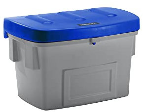 eurokraft | pro | Universal- und Streugutbehälter | ohne Entnahmeöffnung | 200 l | Deckel blau
