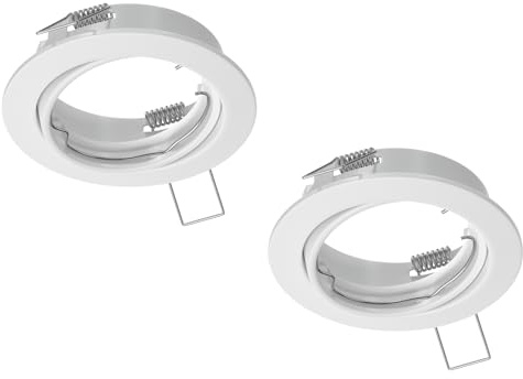 ledscom.de 2x marco empotrable en techo FERE, redondo, orientable, blanco mate