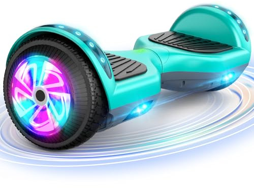 SISGAD Hoverboard, elektrisk Gyropod 6,5 LED hoverboard självbalans skoter, 2 x 300 W smart vitbräda, elektrisk självbalanserande för barn och vuxna