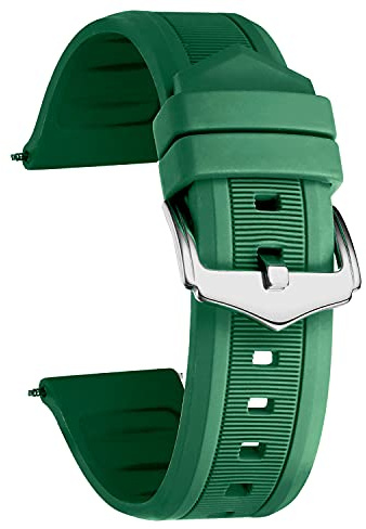BINLUN Correas Reloj de Silicona Deportiva 12mm-28mm Correa de Reloj Caucho de Repuesto Hombres/Mujeres Cierre de Acero 7 Colores (Blanco/Rojo/Negro/Azul/Naranja/Verde/Gris) 12 Tamaños