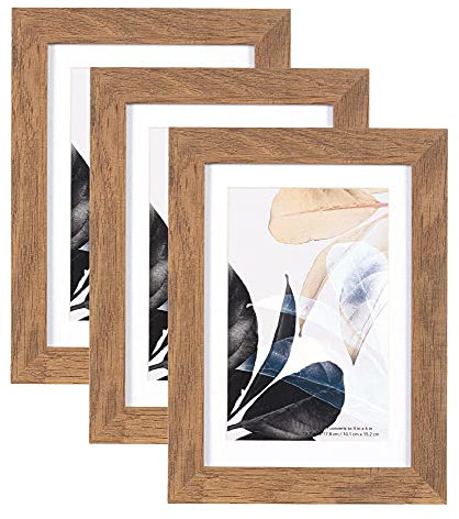 Scholartree Bilderrahmen 13x18 | Holzfarbe | Echtholz |rahmen mit Acrylglas| Posterrahmen | Fotorahmen | 3er Set