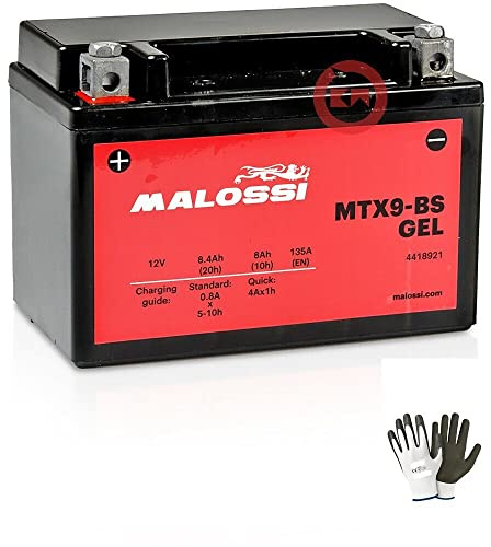 COMPATIBILE CON BENELLI TRK 502 ABS E4 500 dal 2017 al 2022 BATTERIA GIA' PRONTA ALL’USO MALOSSI MTX9-BS IN GEL ATTIVATA IN FABBRICA BATTERIE 8AH 12V PRONTA DA MONTARE