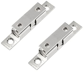 2 cierres de rodillo de doble bola, cierre de tensión ajustable de bola de cobre con tornillos, pestillo de bola para muebles, para armario, puerta, armario (plata/40 mm)