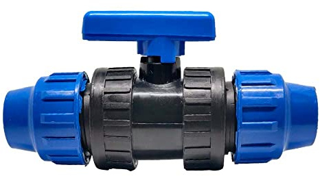 Riegopro Valve PE Fitting pour tuyaux d'arrosage en polyéthylène, robinet d'arrêt avec connexion directe au tuyau en polyéthylène (40 mm)