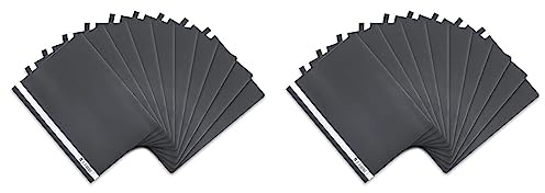 Oxford Schnellhefter A4, aus Kunststoff, dunkelgrau, 10 Stück (Packung mit 2)