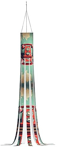 Halloween Windsock Flag, Ghost Windsock Decorations,Winter Outdoor Windsocks for Yard Lawn Party,England UK Retro London Telephone